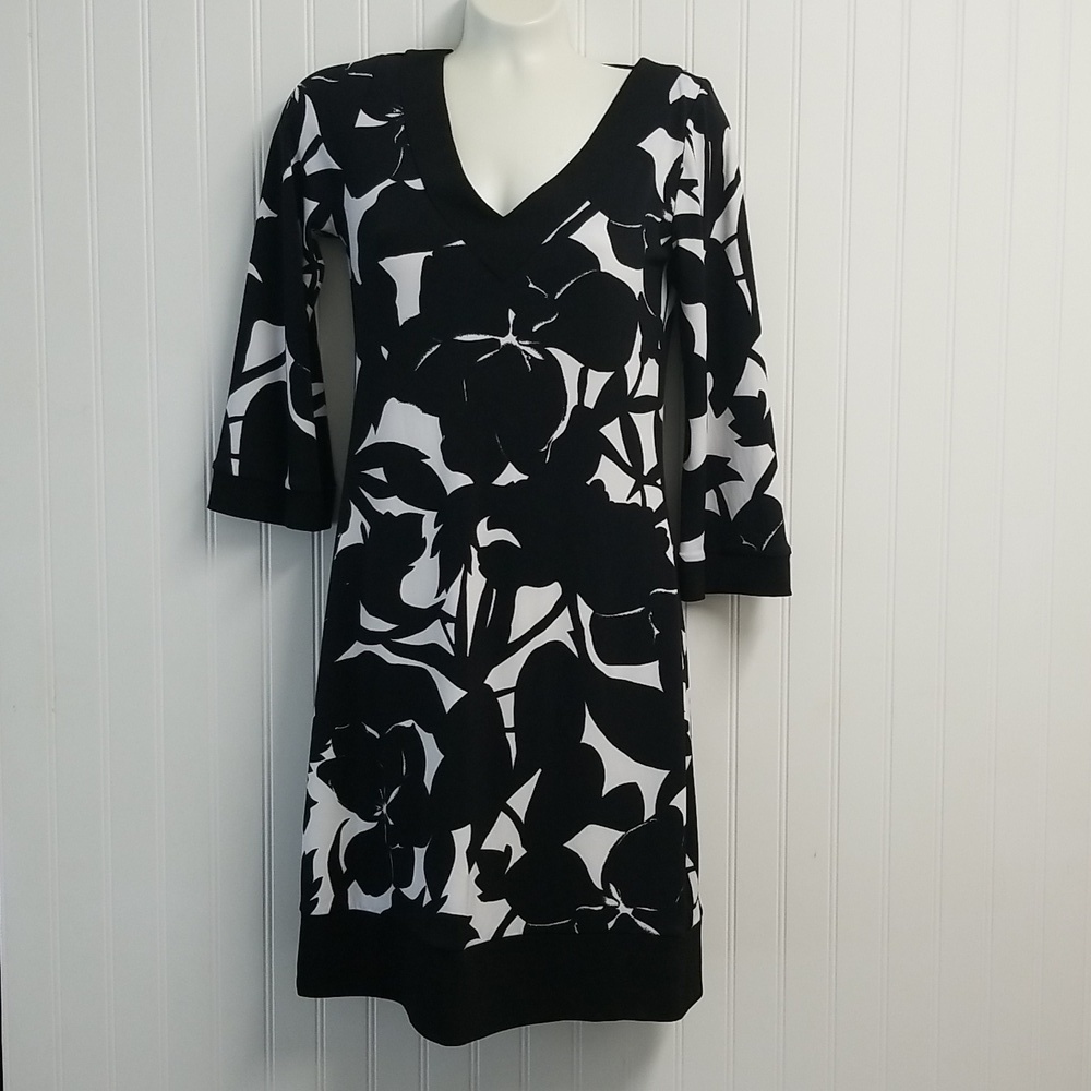 White House Black Market Long Sleeve Dress Midi Shift